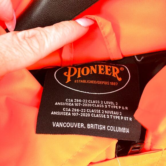PIONEER Unisex Waterproof 7-in-1 Safety Parka Coat 3XL Hi-Vis Orange NWT - Picture 11 of 13